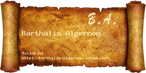 Barthalis Algernon névjegykártya
